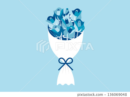 Blue rose bouquet | Refreshing White Day material Blue rose bouquet | Refreshing White Day material 136069048