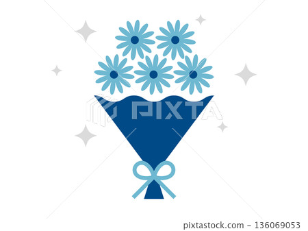 Light blue gerbera bouquet | White Day advertising material (white background) Light blue gerbera bouquet | White Day advertising material (white background) 136069053