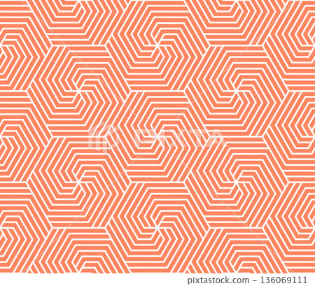 Abstract geometric pattern with stripes, lines. Seamless vector background. White and pink ornament. Simple lattice graphic design Abstract geometric pattern with stripes, lines. Seamless vector background. White and pink ornament. Simple lattice graphic design 136069111
