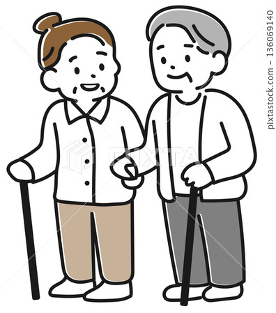 Cuddling senior couple Cuddling senior couple 136069140