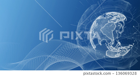 Global network and digital technology image background, horizontal visual for banners and advertisements 136069328