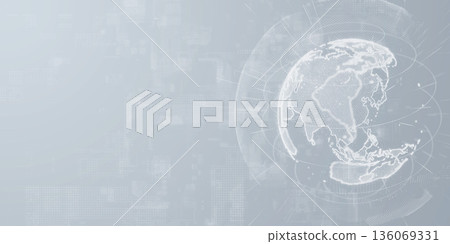 Global network and digital technology image background 136069331
