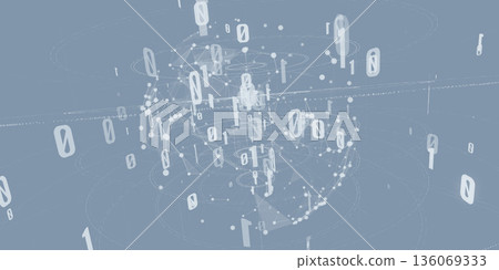 數位科技影像背景，橫幅和廣告用橫向視覺效果 136069333