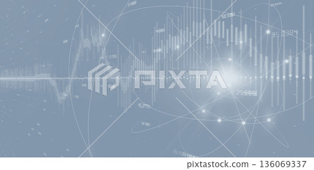 數位科技影像背景，橫幅和廣告用橫向視覺效果 136069337