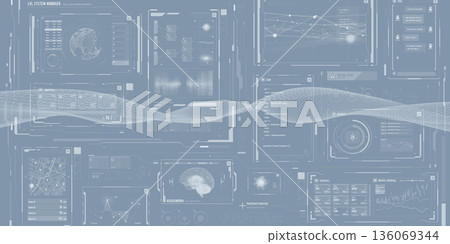 Digital technology image background Horizontal visual for banners and advertisements 136069344