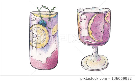 Beverage watercolor style drink element Beverage watercolor style drink element 136069952