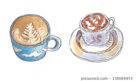 Beverage soft watercolor drink illustration Beverage soft watercolor drink illustration 136069953