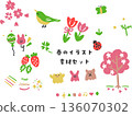 Cute spring illustration material set 136070302