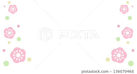 Light pink flower and dot frame Light pink flower and dot frame 136070468