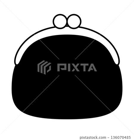 A simple illustration of a clasp wallet (coin purse) 136070485