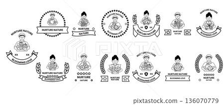 A series of images of people and symbols with the word Nature in the center A series of images of people and symbols with the word Nature in the center 136070779