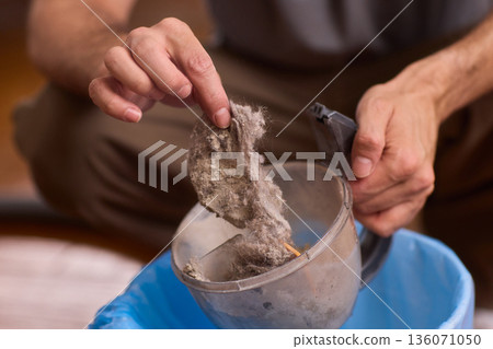 Deep cleaning process. Removing debris from filter meticulously. Detailed steps for effective lint elimination. Comprehensive guide to cleaning lint and dust from filters 136071050