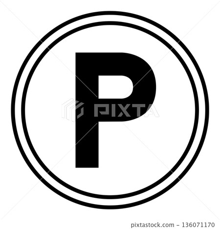 A simple illustration of a point coin (P mark) 136071170