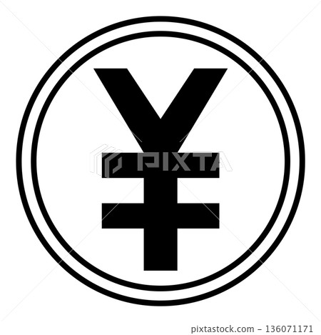 Illustration of a gold coin with a yen symbol (¥) Illustration of a gold coin with a yen symbol (¥) 136071171