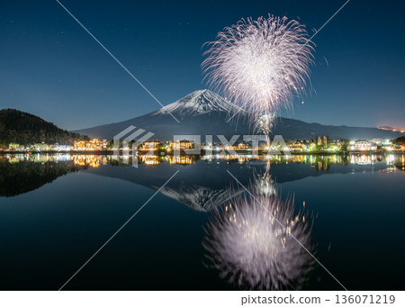 Impressive! Lake Kawaguchi Winter Fireworks 136071219