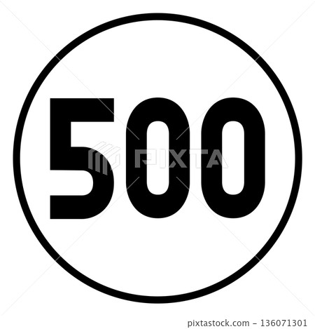 A simple illustration of a 500 yen coin 136071301