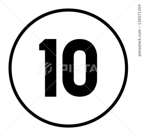 A simple illustration of a 10 yen coin 136071304