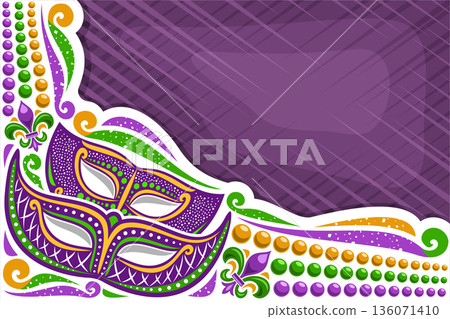 Vector greeting card for Mardi Gras with copy space for text Vector greeting card for Mardi Gras with copy space for text 136071410