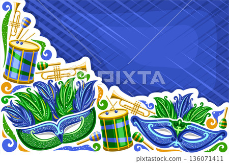 Vector greeting card for Brazil Carnival with copy space for text 136071411