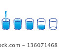 Gradient illustration set of water poured into a glass 136071468