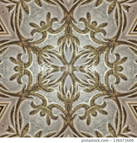 Design features an elegant wooden carved pattern inspired by traditional craftsmanship. Intricate relief and natural wood textures add warmth and depth, ideal for tiles, flooring, wall covering Design features an elegant wooden carved pattern inspired by traditional craftsmanship. Intricate relief and natural wood textures add warmth and depth, ideal for tiles, flooring, wall covering 136071606