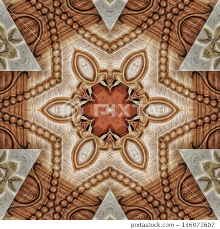 Design features an elegant wooden carved pattern inspired by traditional craftsmanship. Intricate relief and natural wood textures add warmth and depth, ideal for tiles, flooring, wall covering Design features an elegant wooden carved pattern inspired by traditional craftsmanship. Intricate relief and natural wood textures add warmth and depth, ideal for tiles, flooring, wall covering 136071607