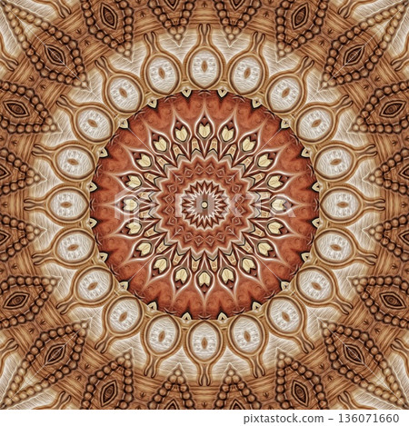 Design features an elegant wooden carved pattern inspired by traditional craftsmanship. Intricate relief and natural wood textures add warmth and depth, ideal for tiles, flooring, wall covering 136071660