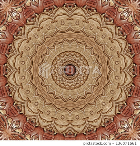 Design features an elegant wooden carved pattern inspired by traditional craftsmanship. Intricate relief and natural wood textures add warmth and depth, ideal for tiles, flooring, wall covering Design features an elegant wooden carved pattern inspired by traditional craftsmanship. Intricate relief and natural wood textures add warmth and depth, ideal for tiles, flooring, wall covering 136071661