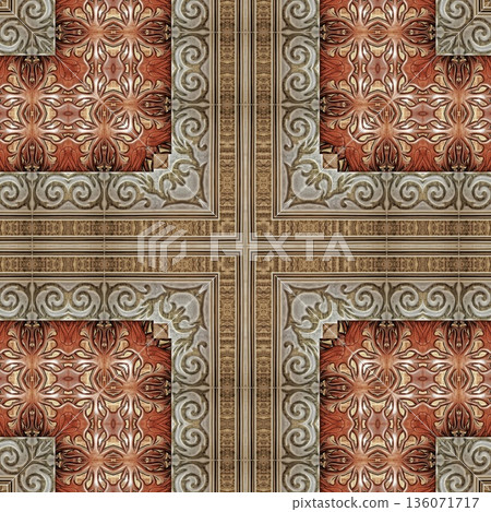 An elegant wooden carved design inspired by traditional craftsmanship, featuring detailed relief textures that add warmth and depth. Perfect for tiles, flooring, wall coverings, packaging, and furnish An elegant wooden carved design inspired by traditional craftsmanship, featuring detailed relief textures that add warmth and depth. Perfect for tiles, flooring, wall coverings, packaging, and furnish 136071717