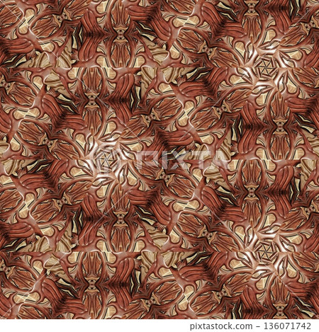 An elegant wooden carved design inspired by traditional craftsmanship, featuring detailed relief textures that add warmth and depth. Perfect for tiles, flooring, wall coverings, packaging, and furnish 136071742