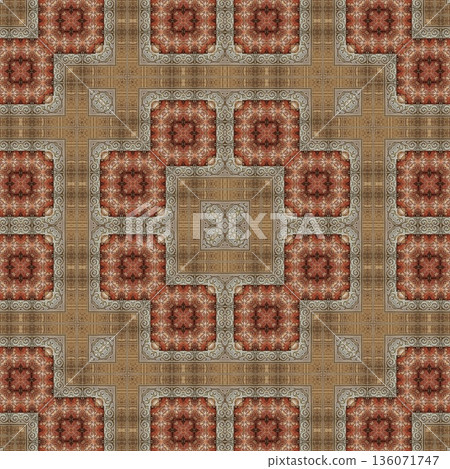 An elegant wooden carved design inspired by traditional craftsmanship, featuring detailed relief textures that add warmth and depth. Perfect for tiles, flooring, wall coverings, packaging, and furnish 136071747