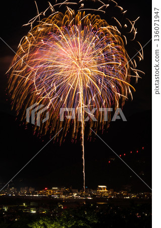 A Japanese summer tradition: Fireworks (Chikuma River Summer Fireworks Festival) A Japanese summer tradition: Fireworks (Chikuma River Summer Fireworks Festival) 136071947