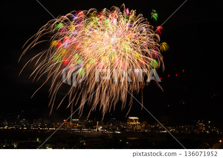 A Japanese summer tradition: Fireworks (Chikuma River Summer Fireworks Festival) A Japanese summer tradition: Fireworks (Chikuma River Summer Fireworks Festival) 136071952