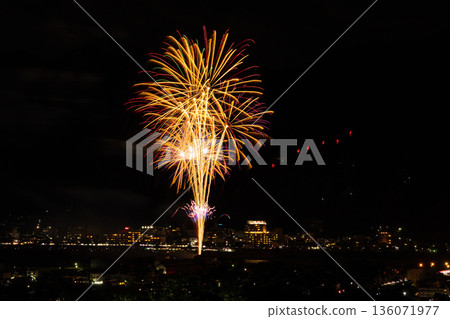 A Japanese summer tradition: Fireworks (Chikuma River Summer Fireworks Festival) A Japanese summer tradition: Fireworks (Chikuma River Summer Fireworks Festival) 136071977
