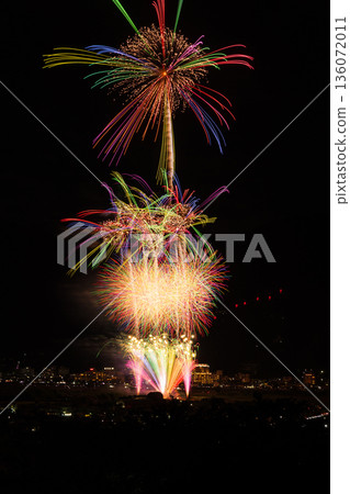 日本夏季傳統：煙火（千曲川夏季煙火節） 136072011