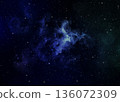 Blue galaxy space atmosphere with stars on dark background 136072309