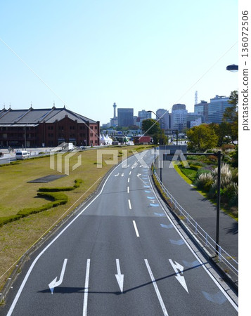 Red Brick Warehouse and road Red Brick Warehouse and road 136072506
