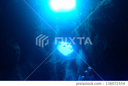 帛琉，蔚藍的海與水下洞穴，潛水場景 136072554
