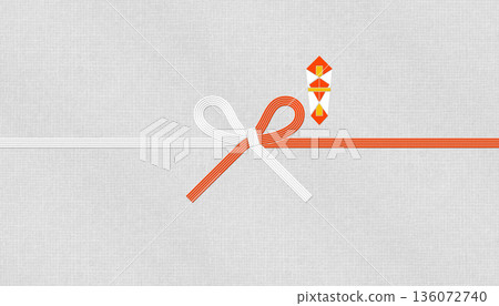 Modern Japanese paper and red and white mizuhiki, "Ryowana Musubi" for repeated celebrations 136072740