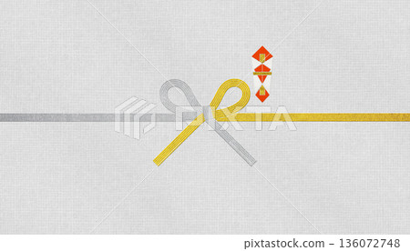 Modern Japanese paper and gold and silver Mizuhiki, "Ryowana Musubi" for repeated celebrations 136072748