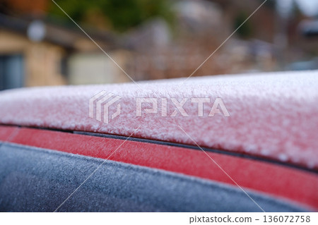 Frozen car body in cold regions 136072758