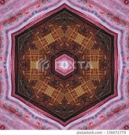 Abstract floral design features a pattern with rich textures and relief details. Soft pink, earthy brown, and muted blue tones add depth, making it ideal for textiles, wallpaper and fashion prints Abstract floral design features a pattern with rich textures and relief details. Soft pink, earthy brown, and muted blue tones add depth, making it ideal for textiles, wallpaper and fashion prints 136072779