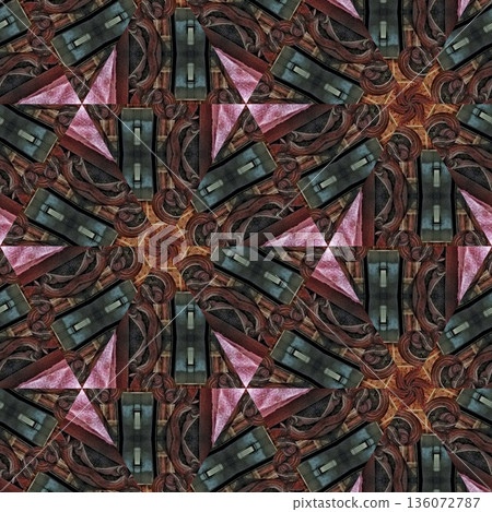 Abstract floral design features a pattern with rich textures and relief details. Soft pink, earthy brown, and muted blue tones add depth, making it ideal for textiles, wallpaper and fashion prints Abstract floral design features a pattern with rich textures and relief details. Soft pink, earthy brown, and muted blue tones add depth, making it ideal for textiles, wallpaper and fashion prints 136072787