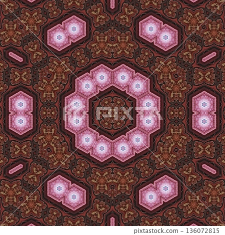 Abstract floral design features a pattern with rich textures and relief details. Soft pink, earthy brown, and muted blue tones add depth, making it ideal for textiles, wallpaper and fashion prints Abstract floral design features a pattern with rich textures and relief details. Soft pink, earthy brown, and muted blue tones add depth, making it ideal for textiles, wallpaper and fashion prints 136072815