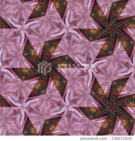 Abstract floral design features a pattern with rich textures and relief details. Soft pink, earthy brown, and muted blue tones add depth, making it ideal for textiles, wallpaper and fashion prints Abstract floral design features a pattern with rich textures and relief details. Soft pink, earthy brown, and muted blue tones add depth, making it ideal for textiles, wallpaper and fashion prints 136072820