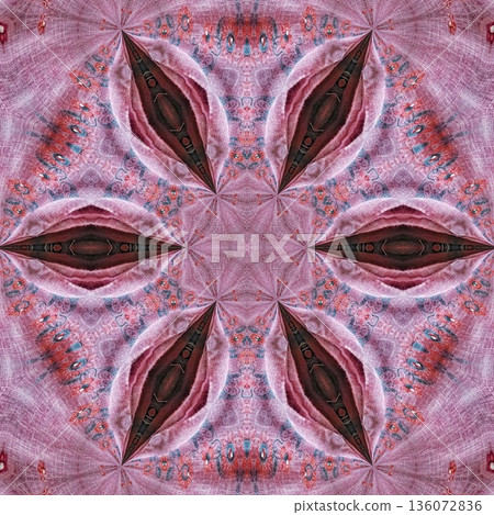 Abstract floral design features a pattern with rich textures and relief details. Soft pink, earthy brown, and muted blue tones add depth, making it ideal for textiles, wallpaper and fashion prints Abstract floral design features a pattern with rich textures and relief details. Soft pink, earthy brown, and muted blue tones add depth, making it ideal for textiles, wallpaper and fashion prints 136072836