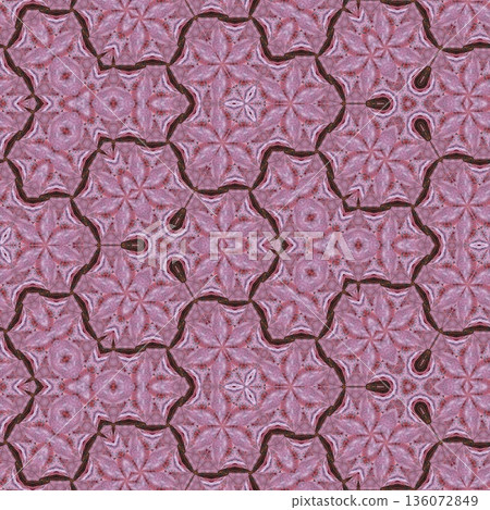 Abstract floral design features a pattern with rich textures and relief details. Soft pink, earthy brown, and muted blue tones add depth, making it ideal for textiles, wallpaper and fashion prints Abstract floral design features a pattern with rich textures and relief details. Soft pink, earthy brown, and muted blue tones add depth, making it ideal for textiles, wallpaper and fashion prints 136072849