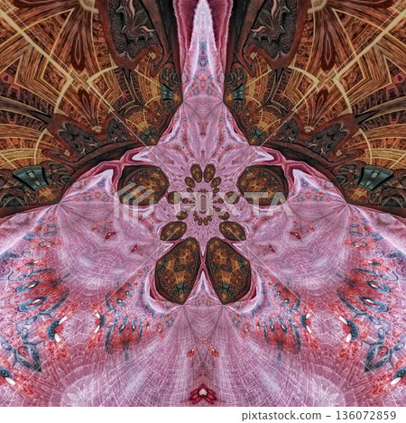 Abstract floral design features a pattern with rich textures and relief details. Soft pink, earthy brown, and muted blue tones add depth, making it ideal for textiles, wallpaper and fashion prints Abstract floral design features a pattern with rich textures and relief details. Soft pink, earthy brown, and muted blue tones add depth, making it ideal for textiles, wallpaper and fashion prints 136072859