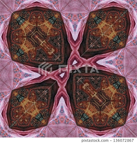 Abstract floral design features a pattern with rich textures and relief details. Soft pink, earthy brown, and muted blue tones add depth, making it ideal for textiles, wallpaper and fashion prints Abstract floral design features a pattern with rich textures and relief details. Soft pink, earthy brown, and muted blue tones add depth, making it ideal for textiles, wallpaper and fashion prints 136072867