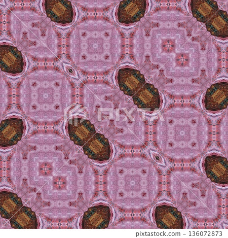 Abstract floral design features a pattern with rich textures and relief details. Soft pink, earthy brown, and muted blue tones add depth, making it ideal for textiles, wallpaper and fashion prints Abstract floral design features a pattern with rich textures and relief details. Soft pink, earthy brown, and muted blue tones add depth, making it ideal for textiles, wallpaper and fashion prints 136072873